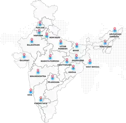 India Map with service locations