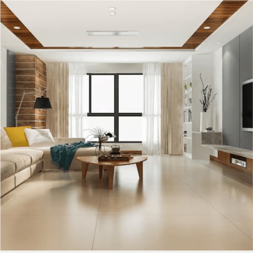 Furnished living room cleaning